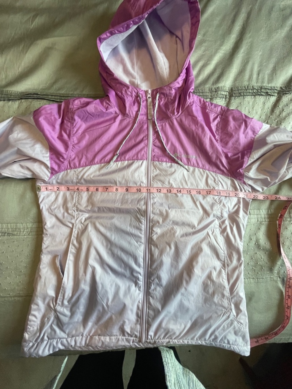 Columbia Women's Lilac & Pink Hooded Lined Windbreaker Jacket size M - Picture 9 of 11